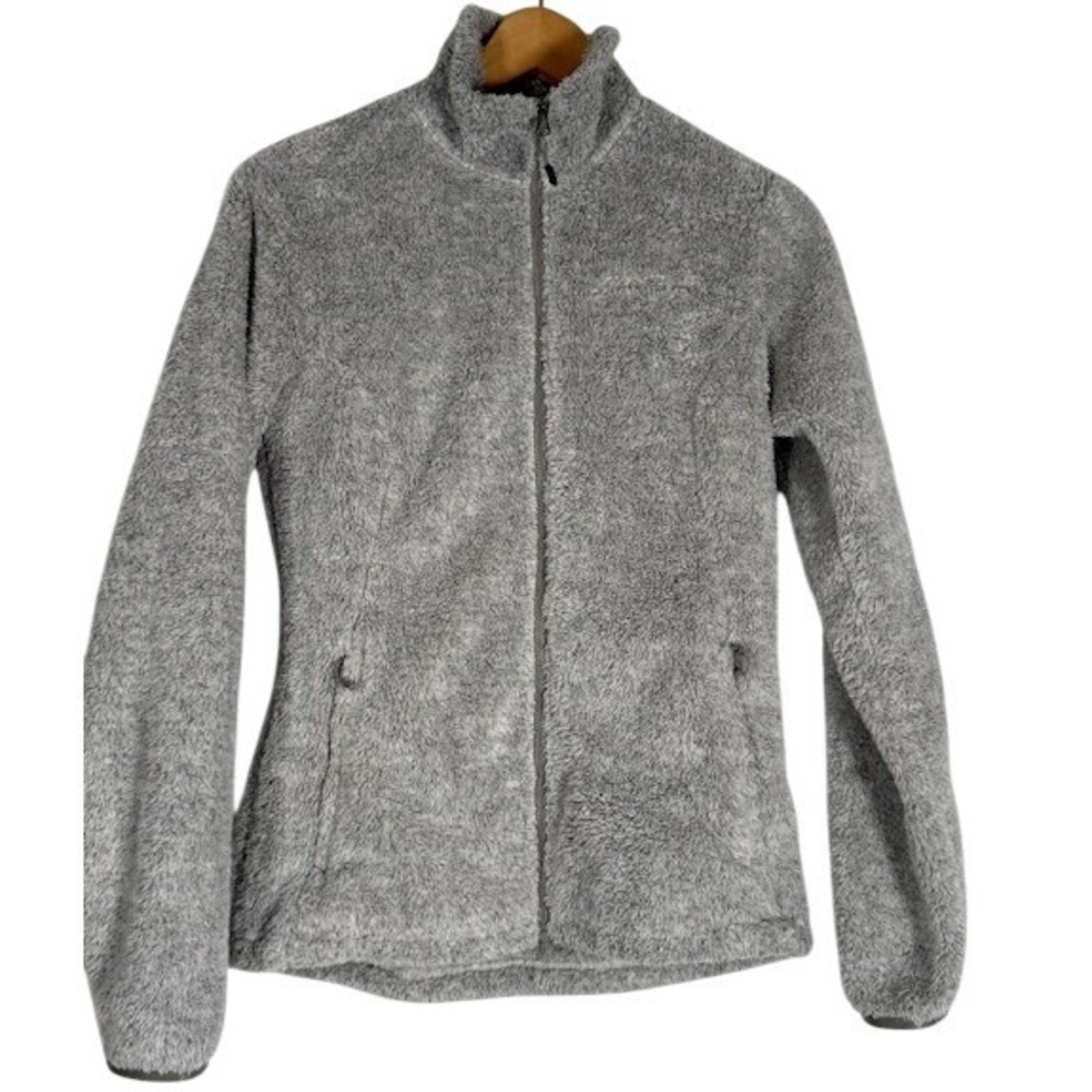 Eddie Bauer Womens Fleece Jacket‎ Gray Full Zip Stand Collar Casual Cozy XS